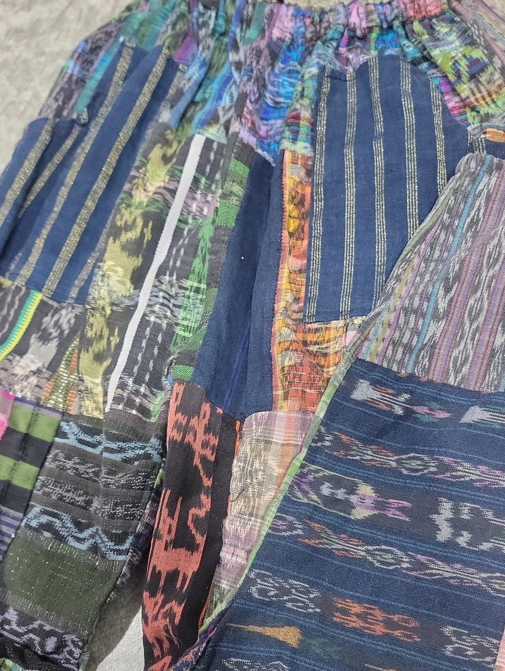 Handmade Guatamalan Huipil Woven Patchwork Pants - Picture 6 of 10